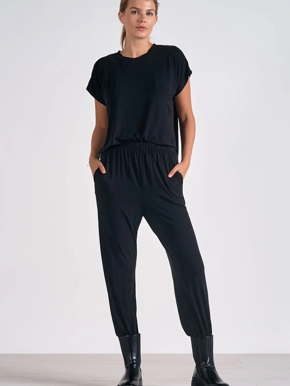 NWT Elan Misa Jumpsuit Black Size XL